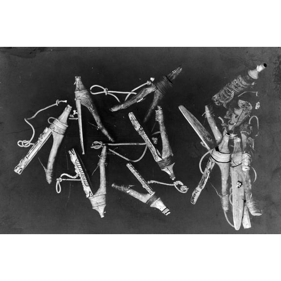 Print: Native Halibut Hooks, circa 1900
