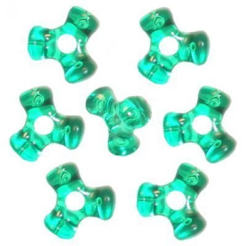 Christmas Green TriShaped Beads (1,000 Beads)