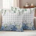 thumbnail image 4 of 2 Pack Outdoor Waterproof Throw Pillow Covers,Farmhouse Blue Hydrangeas Flower Leaves Decorative Patio Pillowcases for Chair Couch Sofa 16x16in, 4 of 9