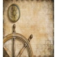thumbnail image 3 of Nautical Duvet Cover Set, Steering Wheel Compass Vintage Map Setting Captain's Chamber Finding Treasure Print, Decorative 3 Piece Bedding Set with 2 Pillow Shams, King Size, Beige, by Ambesonne, 3 of 3
