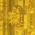 thumbnail image 1 of Ahgly Company Machine Washable Indoor Square Abstract Yellow Modern Area Rugs, 8' Square, 1 of 4