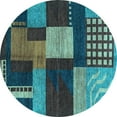 thumbnail image 1 of Ahgly Company Indoor Round Abstract Light Blue Modern Area Rugs, 8' Round, 1 of 4