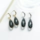 thumbnail image 3 of Aretes Largos Gota Cristal Azul Humo Oro Laminado 14k blanco Unitalla, 3 of 3