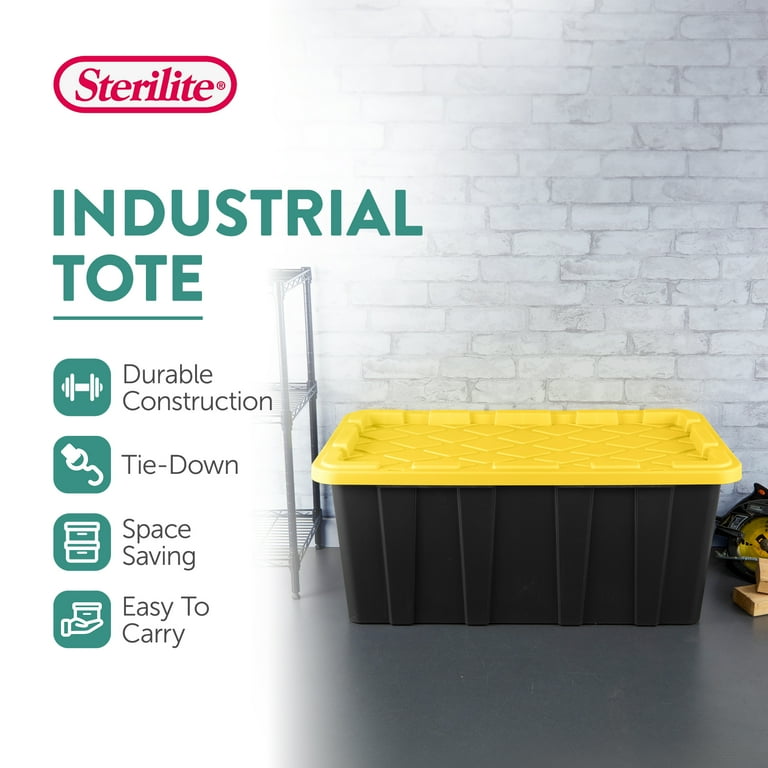 Sterilite 38 Gal Industrial Stackable Storage Tote Lidded
