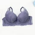 thumbnail image 5 of Women's Push up Bra and Panty Set Lace Underwire Bralettes and Briefs Suit Padded Training Bras for Lady Purple 90B, 5 of 8