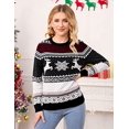 thumbnail image 2 of GymChoice Christmas Sweater For Family,Crew Neck Reindeer Snowflakes Knitted Pullover, 2 of 6