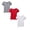 Grey, White, Red, variant on SGMVNU 4 Pack Girls Puff Short Sleeve T Shirts Cute Solid Color Cotton Shirt Casual Cowl Neck Summer Tee Tops for Kids, Size 3-4 Years