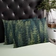 thumbnail image 3 of Green Pine Trees Throw Pillow Cover Case, Couch Sofa Bed Pillowcase, Soft Decorative Lumbar Pillow Protector, Nature Summer Woodland Forest 12x20Inch Reversible Pillow Shams with Zipper, 3 of 6