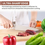Vesteel Kitchen Knife Set of 7, Professional Stainless Steel Knives Set for Kitchen with Universal Knife Block - Khaki