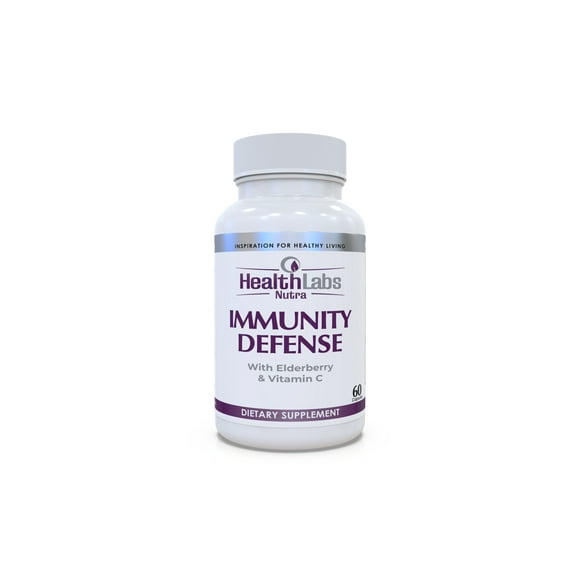 Health Labs Nutra Immunity Defense Supplement with Elderberry, Vitamin C, Echinacea, Zinc & Acidophilus - Once Daily Multi-System Immune Defense - Promotes Overall Health - 60 Capsules