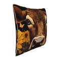 thumbnail image 2 of Xecao Sunflower Butterfly Cow Print Soft Velvet Decorative Throw Pillow Covers, Square Cushion Cases for Bed, Sofa, Living Room, Car, and Indoor Outdoor Use-20"x20", 2 of 8