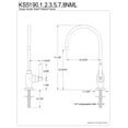 thumbnail image 2 of Kingston Brass KS5192NML Magellan Single-Handle Water Filtration Faucet, Polished Brass, 2 of 2