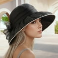 thumbnail image 2 of Riforla Summer Women's Outdoor Flowers Sun Hat Sun Hat and Elegant Sun Hat Womens Hats Black M, 2 of 4