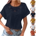 thumbnail image 1 of Sentmoon Tuniques pour Femmes Col Rond Manches Courtes Hauts Mignons Décontractés Basiques Surdimensionnés Vêtements Été 2025, 1 of 9