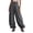 Grey, variant on Women's Ruffled Hem Wide Leg Pants, Loose Fit High Waisted Casual Trousers for Women, Pleated Balloon Harem Pants with Elastic Waist, Trendy Summer Pants for Going Out Club Festival Work Black L