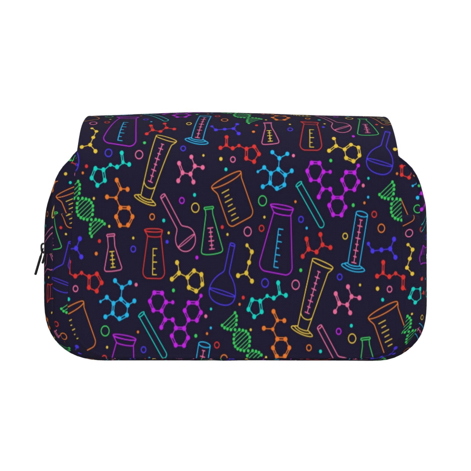 Rateoe Chemistry Science Pattern Double Clamshell Pen Case, Storage Organizer with Two Zipper Compartments– Holds Up to 50 Pencils & Pens