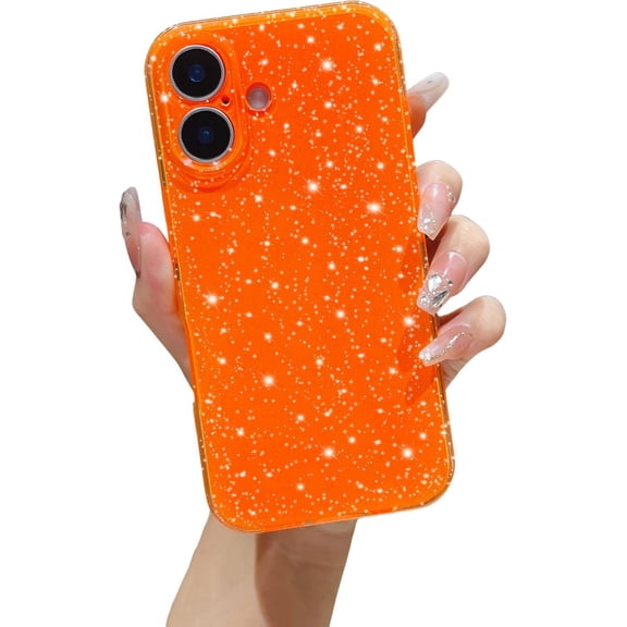 MYKOMI Case for iPhone 16 Plus,Super Cute Vibrant Neon Glitter Shiny Bling Sparkly Glossy Girly Case,Shockproof Slim Camera Protection for iPhone 16 Plus 6.7 inch