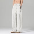 thumbnail image 2 of CONZONE Men's Baggy Sweatpants Wide Leg Sweat Pants for Men Trendy Elastic Waist Solid Y2K Streetwear Joggers Pant With Pockets, 2 of 4