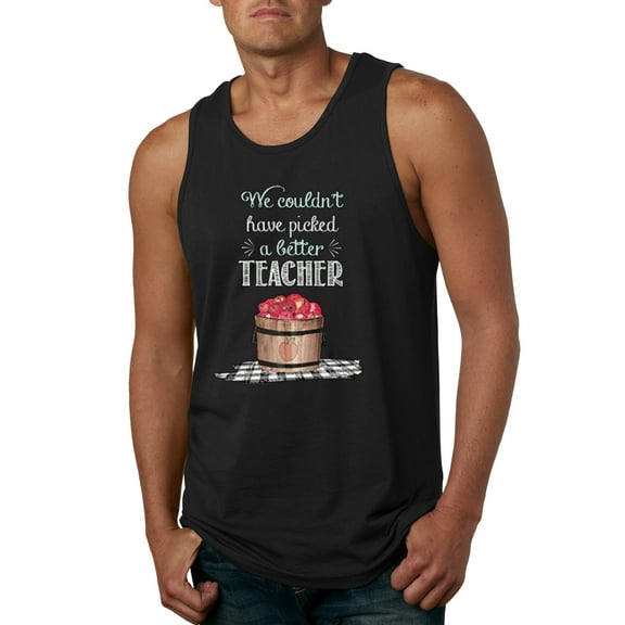 Wild Bobby, We Couldn't Have Picked a Better Teacher Apple Basket Pop Culture Mens Graphic Tank Top, Black, Small