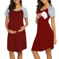 thumbnail image 1 of zttd Été Femmes Maternité Manches Courtes à Fermeture Éclair Robe de Bébé Nourri Chemise de Nuit Allaitement Chemise de Nuit Vêtement de Nuit, 1 of 8
