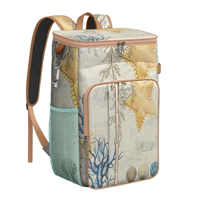 Tropical Fish Print Cooler Backpack - Leakproof 20L Insulated Lunch Bag for Outdoor, Picnic & Seaside Trips