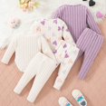 thumbnail image 5 of LRen Toddler Outfits for Girls,Valentines 3 Pcs Toddler Girl Heart Long Sleeve Shirts+Ribbed Pants Set Girl Valentines Day Gifts,Purple,12-18 Months, 5 of 8