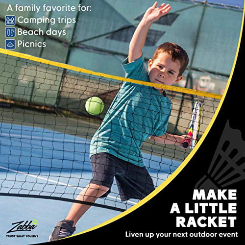 Soccer 14-FT Black-Yellow Boulder Portable Badminton Net Set Net for Tennis 