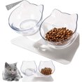 thumbnail image 1 of Jinsinto Bols de Nourriture pour Chat, Bols de Nourriture pour Chat Inclinables à 15°, Double Bols de Nourriture pour Chat, Bol de Nourriture Transparent pour Chat, 1 of 5