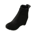 thumbnail image 2 of Fesfesfes Fall Boots Women Wedge Heel Naked Short Inner Height Increase 7.5(40), 2 of 6