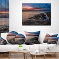 thumbnail image 4 of Designart Colorful Sky and Dark Rocky Sydney Coast - Seashore Throw Pillow - 12x20, 4 of 5