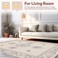 thumbnail image 2 of ODIKA 5'x7' Machine Washable Non-Slip Area Rug, Elegant Floral Medallion Featuring Subtle Bloom Motifs High Traffic Rug, Beige, 237205, 2 of 7