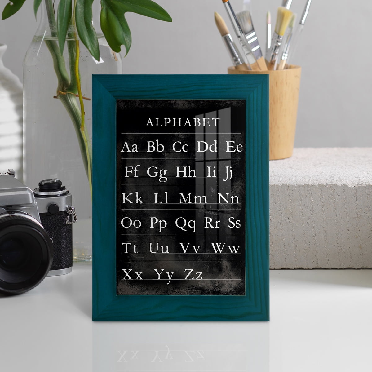 Alphabet Chart - Framed Print w/glass - Ocean Blue