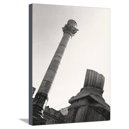 2 Way Column - Roman Columns Marking the End of the Appian Way in Brindisi Stretched Canvas Print Wall Art By A. Villani
