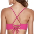 thumbnail image 6 of RELLECIGA Women's Neon Rose Strappy Longline Triangle Bikini Top Size Small, 6 of 9