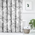 thumbnail image 2 of Fabric Shower Curtain, 72" x 72", Machine Washable, Quality Reinforced Buttonholes for Bathroom, Guest Bath, Stalls, Tubs, Carrara Marble Design - Gray, 2 of 6