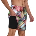 thumbnail image 3 of Picia Easter Eggs pattern Mens Swim Trunks with Compression Liner Stretch Beach Shorts Quick Dry with Zipper Pockets No-Chafing Board Shorts-Small, 3 of 9