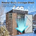 thumbnail image 3 of Quictent 5X3 FT Outdoor Metal Storage Shed, Heavy Duty Garden Shed with Rotating Roof and Combination Lock, Waterproof Shed for Bike Storage, Tool Storage, Temporary Storage, Brown, 3 of 9