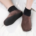 thumbnail image 2 of Men's Velvet Slipper Socks with Grips Non Slip Soft Cozy Fleece Lined Socks for Cold Winter, 2 of 7