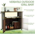 thumbnail image 3 of HOMEFUN Outdoor Grill Carts with Storage Cabinet - Outside Bar Cart with Wheels Wicker Patio Kitchen Island Table Weatherproof Prep Stand, Brown, 3 of 7