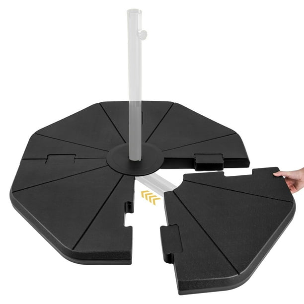 Costway Base Para Sombrilla De Patio De 4 Piezas, Soporte De Alta Resistencia De 94 Kg, De Base Hexagonal Rellenable Con Agua Y Arena Con Boquilla De Fácil Llenado Para Jardín, Patio, Piscina