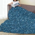 thumbnail image 6 of Bingfone Blue Glitter Print Flannel Fleece Blanket Throw Blanket for Bed,Sofa,Couch,Travel,Camping(60"x50" ), 6 of 8