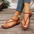 thumbnail image 6 of Womens Sandals Braided Thong Sandals Casual Fashion Adjustable Ankle Strap Open Toe Flat Shoes for Summer Beach Daily Walking, 6 of 10