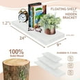 thumbnail image 7 of Sorbus Wood Floating Shelves for Wall - 24” Solid Wood Wall Shelves for Bathroom Decor, Books, Bedroom & Living Room - Set of 2 Wall Mounted Kitchen Shelves - Durable 100% Premium Solid Pine, 7 of 7