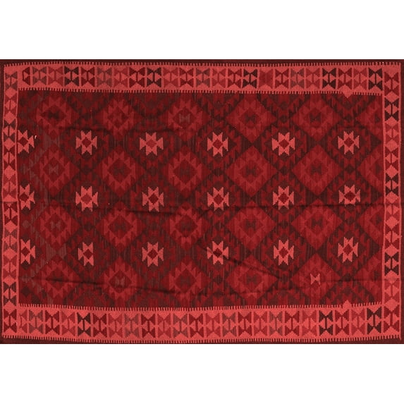 Ahgly Company Indoor Rectangle Southwestern Red Country Area Rugs, 8' x 12'
