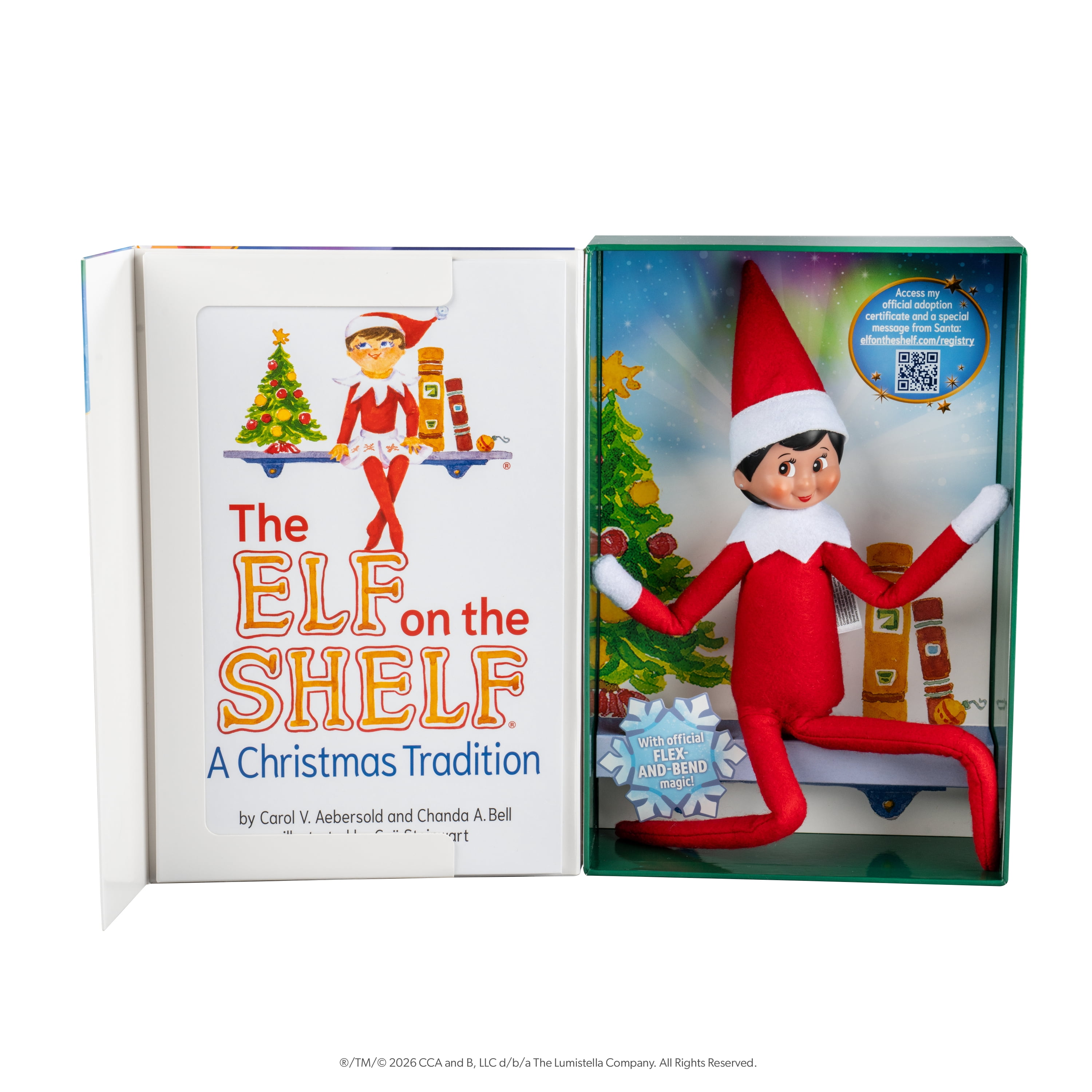 The Elf on the Shelf Poseable Girl Scout Elf with Brown Eyes - Complete Box Set with Storybook