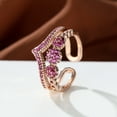 thumbnail image 2 of Womens Double Layer V Shaped Adjustable Open Ring Zircon Copper Fashion Jewelry Dainty Delicate Ring Statement, 2 of 3