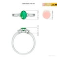 thumbnail image 6 of ANGARA Natural Solitaire Emerald Split Shank Engagement Ring with Trio Diamonds in 14K White Gold for Women (Size-7x5mm) | May Birthstone, Anniversary, Jewelry Gift for Women | Natural Emerald Ring, 6 of 10