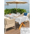 thumbnail image 4 of Outdoor Tablecloth with Umbrella Hole & Zipper, Grey Coastal Palm Leaves Rectangle Tablecloth 60x102 Inch, Summer Botanical Tropical Patio Table Cover Waterproof Table Cloth for Picnic/Party, 4 of 7