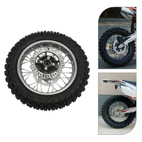 YIYIBUYS 80/100-12 Rear Tire Wheel fits Dirt Bikes, Pit Bikes, and Motorcycles 50cc 70cc 90cc 110cc 125cc 140cc Replace