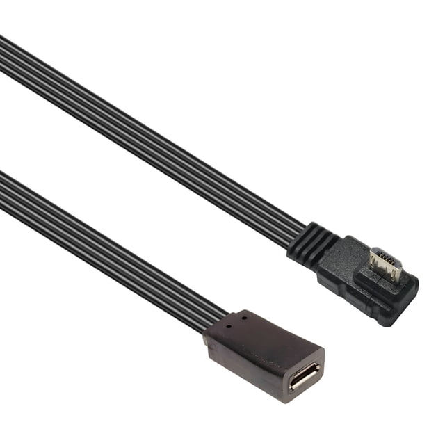 90 Degree Angled Microed USB Extension Cable Flat Silicone Charging Data Cord For Smartphones Tablets Cameras